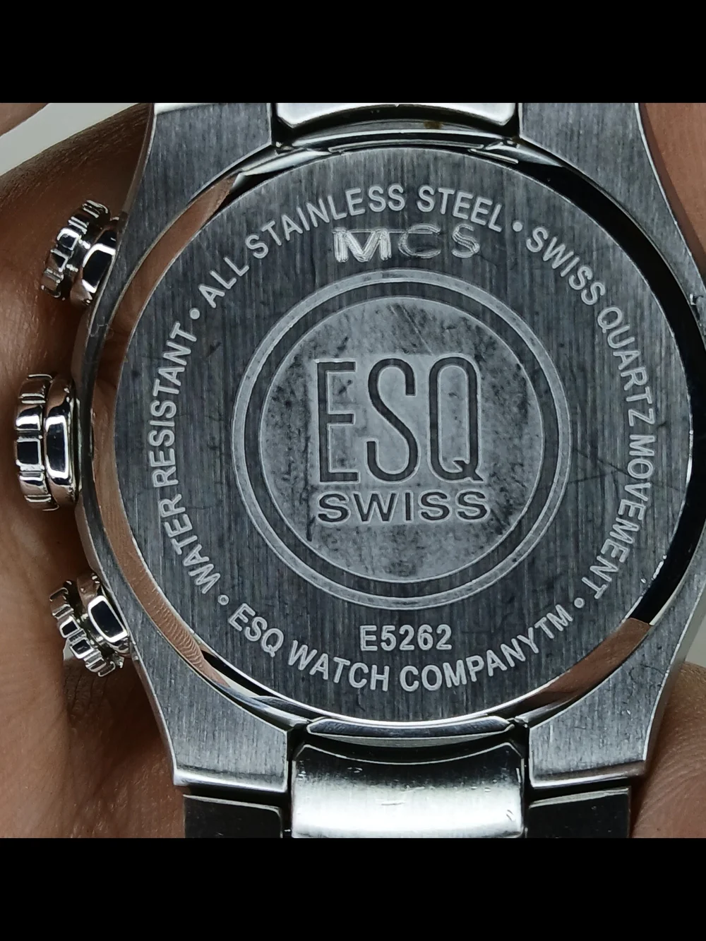 ​ESQ Movado E5262 Chronograph Swiss Quartz Men's All Stainless Steel Watch